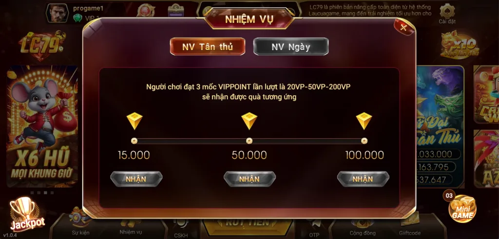 Lc79 nhiệm vụ tân thủ