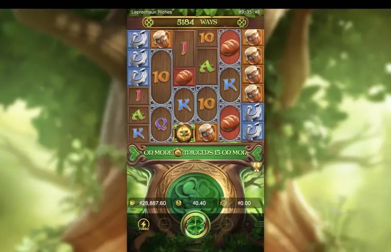 Ảnh giao diện chính game Leprechaun Riches (slot PG) chơi tại LC79