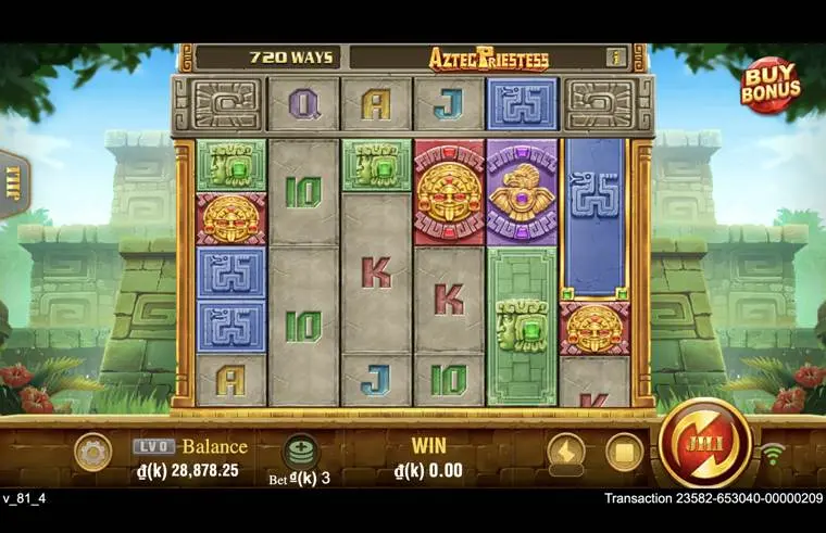 Ảnh màn hình gameplay game Aztec Priestess (slot JILI) chơi tại LC79