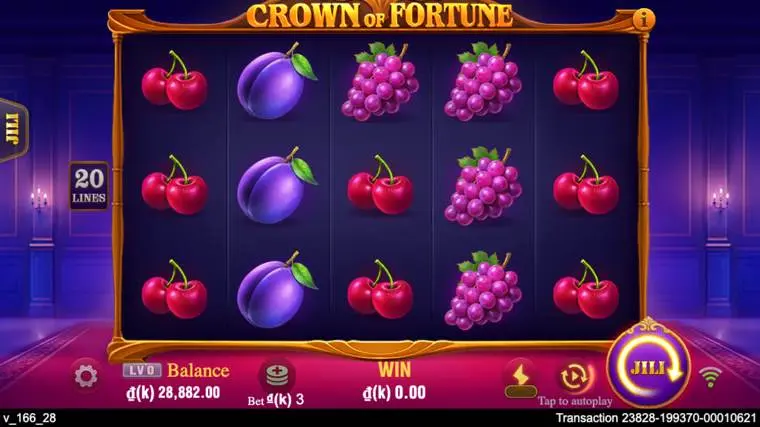 Ảnh màn hình gameplay game Crown of Fortune (slot JILI) chơi tại LC79
