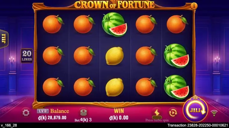 Ảnh bảng biểu tượng & tính năng game Crown of Fortune (slot JILI) chơi tại LC79