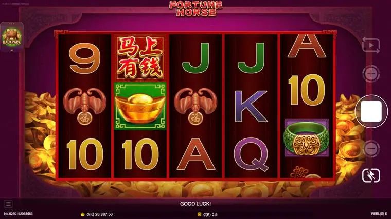 Ảnh màn hình gameplay game Fortune Horse (slot JDB) chơi tại LC79