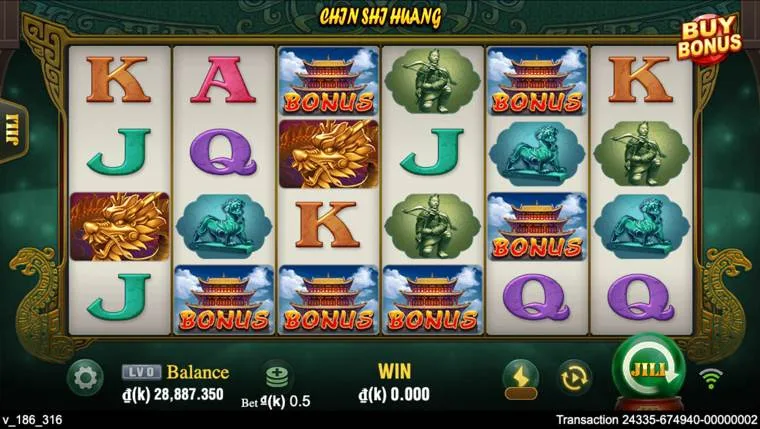 Ảnh bảng biểu tượng & tính năng game Chin Shi Huang (slot JILI) chơi tại LC79
