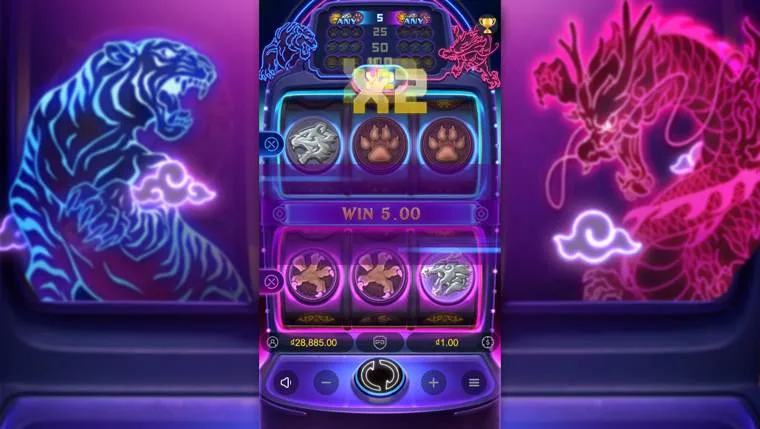 Ảnh giao diện chính game Dragon Tiger Luck (slot PG) chơi tại LC79
