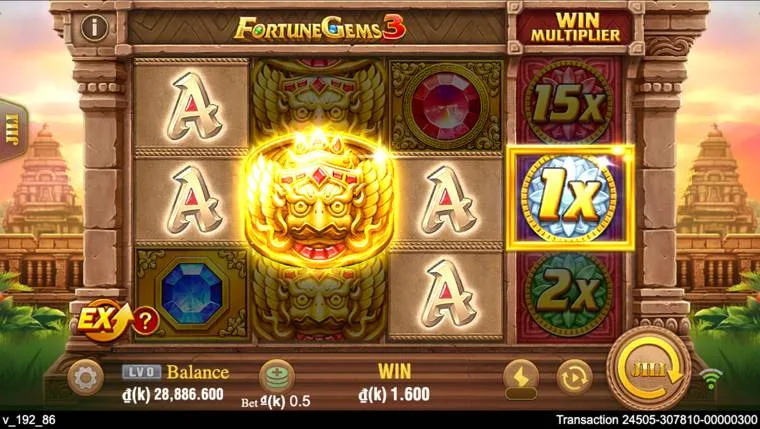 Ảnh giao diện chính game Fortune Gems 3 (slot JILI) chơi tại LC79
