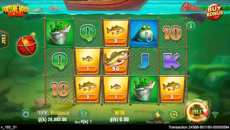 Ảnh giao diện chính game Fortune Hook Boom (slot JILI) chơi tại LC79