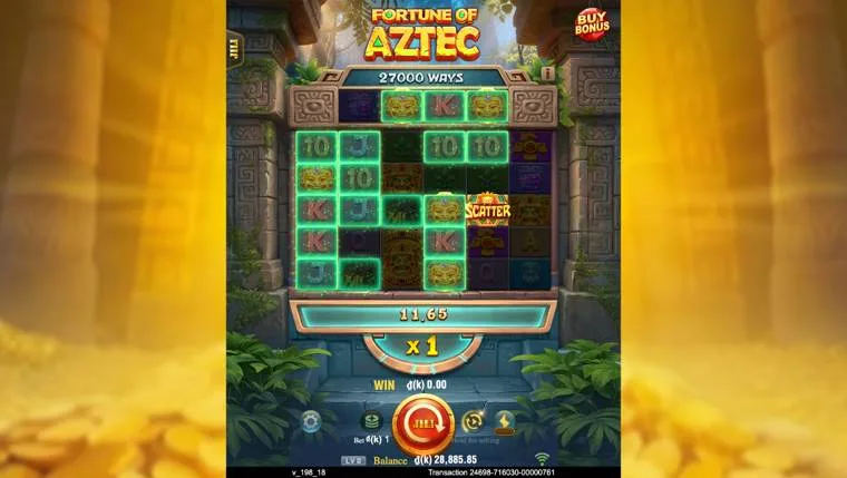 Ảnh bảng biểu tượng & tính năng game Fortune of Aztec (slot PP) chơi tại LC79