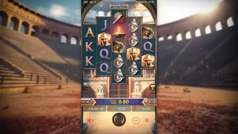 Ảnh bảng biểu tượng & tính năng game Gladiator's Glory (slot PG) chơi tại LC79