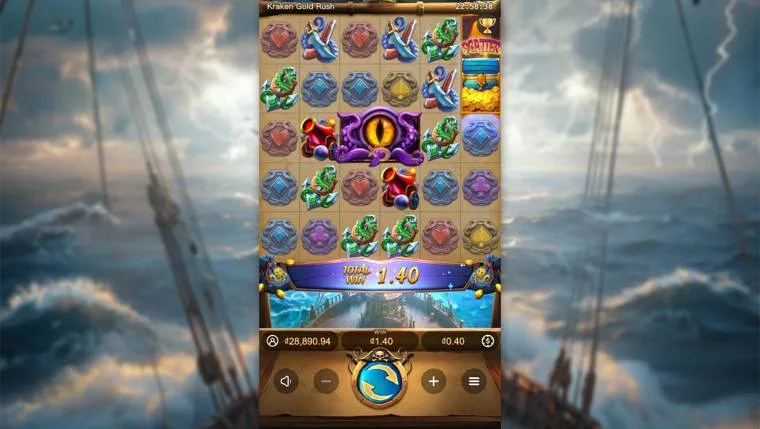 Ảnh màn hình gameplay game Kraken Gold Rush (slot PG) chơi tại LC79