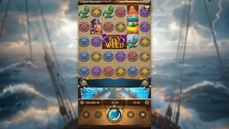 Ảnh bảng biểu tượng & tính năng game Kraken Gold Rush (slot PG) chơi tại LC79
