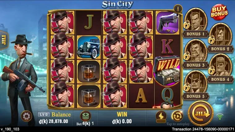 Ảnh giao diện chính game Sin City (slot JILI) chơi tại LC79