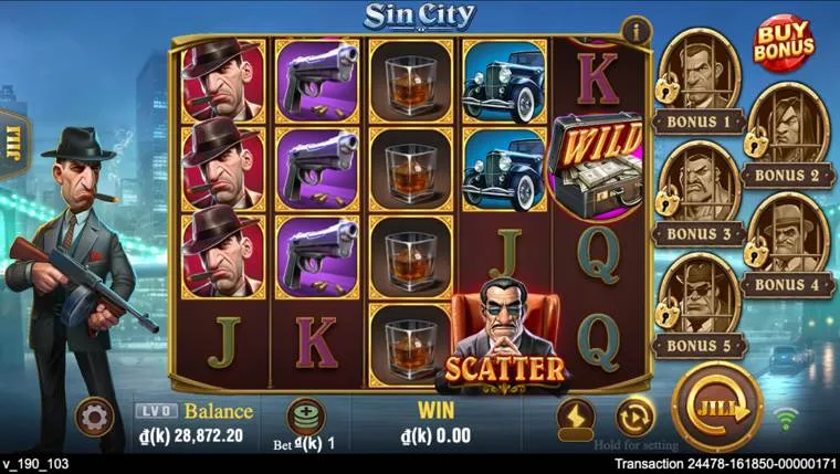 Ảnh màn hình gameplay game Sin City (slot JILI) chơi tại LC79